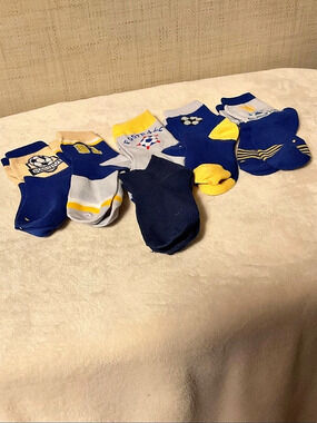 Soccer Football Socks Set Blue & Yellow Like New